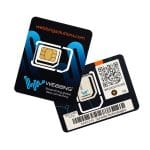 Webbing SIM Card displaying front and back of SIM card
